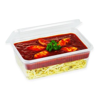 เอโร่ มล. 750 กล่อง พร้อมฝา+ถาดกลางPP x25 ชุดaroFood Box2-Layer PP750 ml x