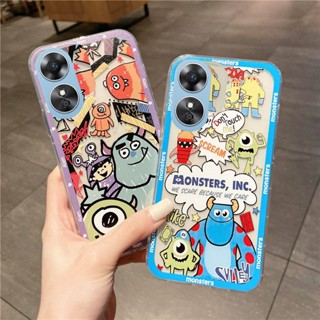 พร้อมส่ง เคสโทรศัพท์มือถือนิ่ม แบบใส ปิดด้านหลัง กันกระแทก ลายการ์ตูนมอนสเตอร์น่ารัก สําหรับ OPPO Reno8 T Reno 8 8T 4G 5G 2023 Reno8T