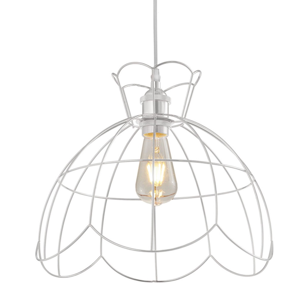 โคมไฟแขวนเหล็ก (E27x1) LUZINO รุ่น F7901B-MWH ขนาด 36.5 x 36.5 x 31 ซม. สีขาว