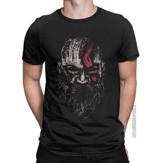 Vintage Shirt Male Creative Warrior Kratos Mens T-Shirt O Neck Cotton 1 God Of War Classic Short Sleeve Tees Gra_02