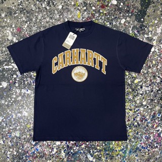 CARHARTT เสื้อยืดแขนสั้น คอกลม ทรงหลวม ลาย Carhart Cargo Badge Mountain แฟชั่นฤดูร้อน สําหรับผู้ชาย และผู้หญิง