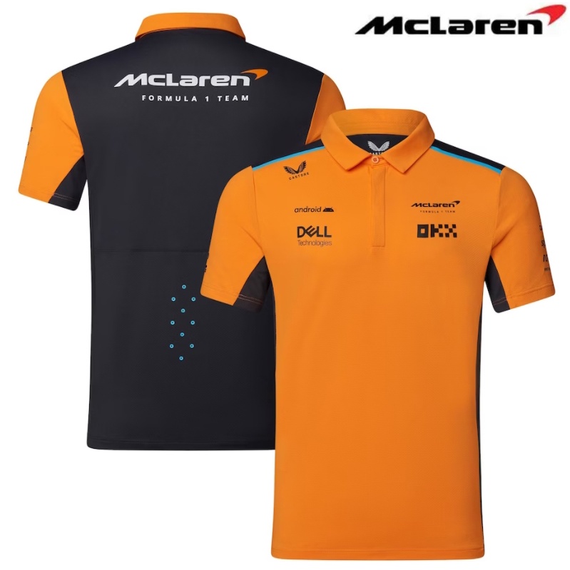 【Ready Stock】 New F1 McLaren racing team short sleeve polo shirt and men and women summer fashion po