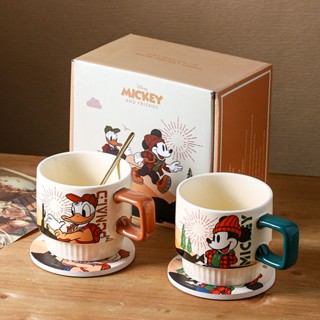 [Disney] แก้วกาแฟเซรามิค คุณภาพสูง เหมาะกับคู่รัก สําหรับใส่อาหารเช้า กาแฟ