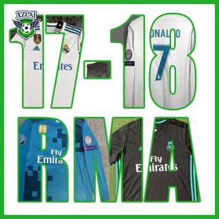 [Retro] เสื้อกีฬาแขนยาว ลายทีม Real Madrid 17 18 Kyiv สไตล์เรโทร สําหรับ Ronaldo