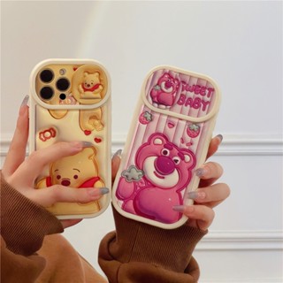 เคสโทรศัพท์มือถือ TPU นิ่ม ป้องกันเลนส์กล้อง ลายการ์ตูนหมีนําโชคน่ารัก สําหรับ IPhone 11 12 13 Pro Max 11 Pro Max 14 Pro Max