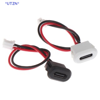 Utzn&gt; ซ็อกเก็ตเชื่อมต่อ USB-C Type 2Pin กันน้ํา พร้อมสายเชื่อม