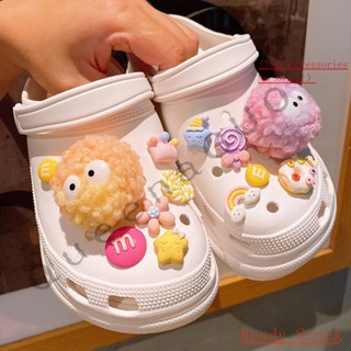 Cute plush ball series/CROCS Jibbitz set（ไม่รวมรองเท้า）อุปกรณ์เสริมหัวเข็มขัด น่ารัก สําหรับตกแต่งรองเท้า DIY