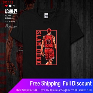  ✨SKTT1 เสื้อยืดผู้ชายและผู้หญิง Sports Anime SHOHOKU Slam Dunk（ Basketball）graphic Design Print Tee Mens Cotton O_09