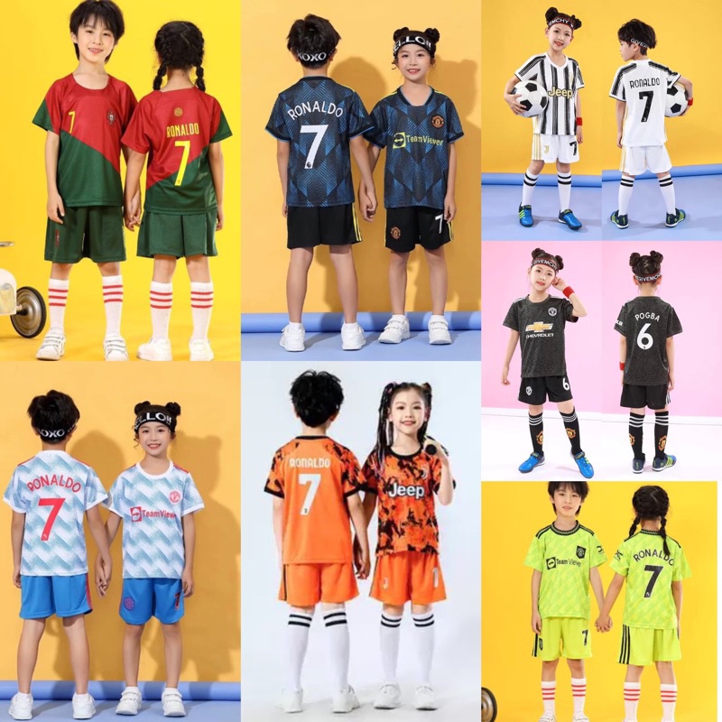 UhomeNo.7 CR7 เสื้อฟุตบอลเด็ก setwear ชุดฟุตบอลเด็ก Ronaldo