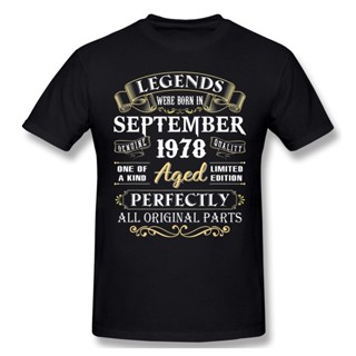 Lyzh Legends Were Born In September 1978 เสื้อยืดคอกลม แขนสั้น ผ้าฝ้าย ขนาดใหญ่ สไตล์ฮาราจูกุ ของขวัญวันเกิด สําหรับผู้ชาย