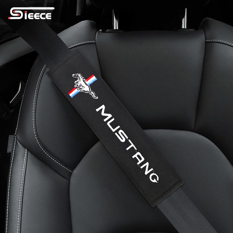 Sieece ที่หุ้มเข็มขัดนิรภัยรถยนต์ รถยนต์อุปกรณ์ภายในรถยนต์ สำสำหรับ Ford Mustang