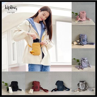 Kipling ใหม่ กระเป๋าสะพายไหล่ กระเป๋าใส่โทรศัพท์มือถือ ขนาดเล็ก สีพื้น สําหรับสตรี 2046 (12 สี)