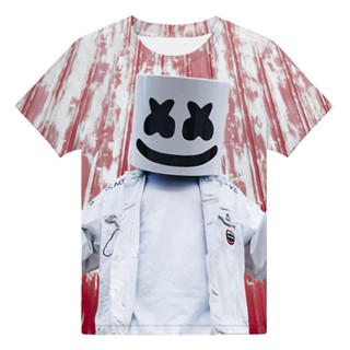 เสื้อยืด พิมพ์ลาย Marshmello 100 DJs NO.5 Super DJ สไตล์ฮิปฮอป แฟชั่นฤดูร้อน สําหรับเด็กผู้ชาย