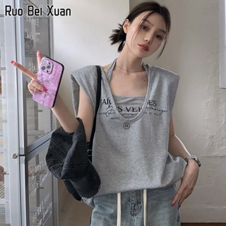 RUO BEI XUAN เสื้อกล้ามผู้หญิง แฟชั่นเกาหลี เซ็กซี่ แนวสตรีท