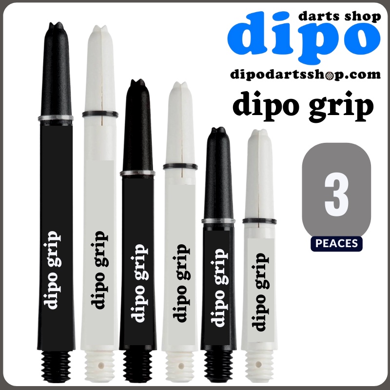 DPO Darts Shaft - Dipo Grip Ring Shaft Black / White Color