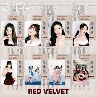 โปสการ์ด ผ้ากํามะหยี่ ลายคริสต์มาส SMTOWN Aespa X Red Velvet Lomo Cards Seulgi Wendy Joy Yeri Juhyun Kpop สีแดง 8 ชิ้น ต่อชุด