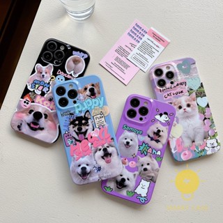 For เคสไอโฟน 14 Pro Max [Sweet Dog Cat] เคส Phone Case For iPhone 14 Pro Max Plus 13 12 Mini 11 X XS Max XR SE 8 7 For เคสไอโฟน11 Ins Korean Style Retro Classic Couple Shockproof Protective TPU Cover Shell