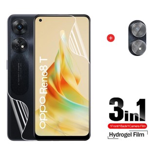 3 in 1 ฟิล์มไฮโดรเจลใส แบบนิ่ม ป้องกันหน้าจอ สําหรับ OPPO Reno8T Reno 8T 8 T 5G 4G 2023