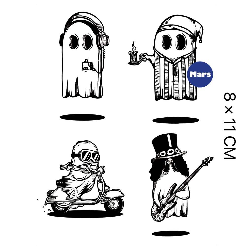 【Mars Tattoo】ใหม่ สติกเกอร์รอยสักชั่วคราว กึ่งถาวร 2 สัปดาห์ ติดทนนาน D196
