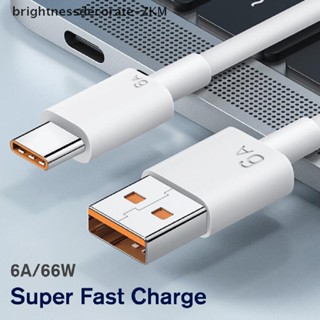 [Brightdecorate] สายชาร์จ USB Type-c 6A 66W 2 เมตร สําหรับ xiaomi Samsung Huawei [TH]