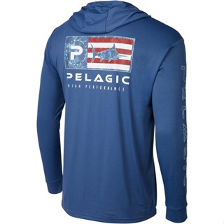 Pelagic Icono Aquatek เสื้อแขนยาว มีฮู้ด เสื้อตกปลา เสื้อตกปลา ประสิทธิภาพ ป้องกันแสงแดด