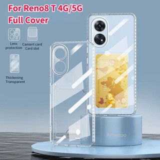 Oppo Reno 8T 5G Clear Phone Case For Oppo Reno8 T 8T Reno8T 4G 5G 2023 Transparent Airbag Soft TPU Silicone Bumper Mobile Casing Card Holder Protection Back Cover