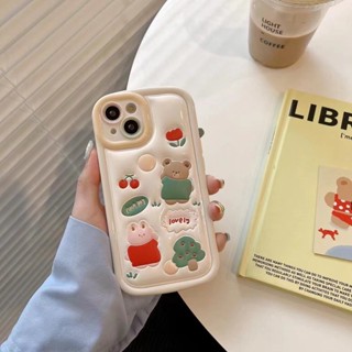 เคสโทรศัพท์มือถือ ลายการ์ตูนหมีน่ารัก สีขาว สําหรับ iPhone 11 12 12pro 12promax 13 13promax 14 14pro 14promax