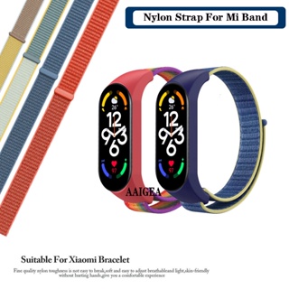 สายรัดข้อมือไนล่อน แบบเปลี่ยน สําหรับ Xiaomi Mi Band 7 6 5 Miband 3 4 5 6 7