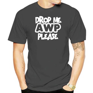 เสื้อยืดแขนสั้น ผ้าฝ้าย พิมพ์ลาย Drop Me AWP Please - CSGO Counter Strike Go สําหรับผู้ชายสามารถปรับแต่งได้_04