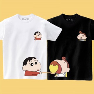 SUP Couple T shirt Men Woman Short Sleeve Unisex Graphic Tees Black White#Crayon Shinchan_12