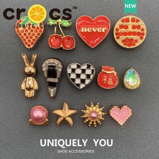 Crocs jibbitz charms หัวเข็มขัดโลหะ รูปดอกไม้ คุณภาพสูง สําหรับรองเท้า