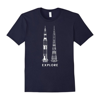 Qiuy5 {พร้อมส่ง เสื้อยืดผ้าฝ้าย 100% พิมพ์ลาย Explore Saturn Apollo Era Space Exploration พลัสไซซ์ ของขวัญคริสต์มาส สําห