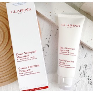 Clarins โฟมล้างหน้า ทําความสะอาดผิวหน้า เนื้อผ้าฝ้าย ให้ความชุ่มชื้น 125 มล.