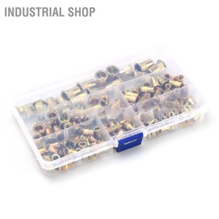 Industrial Shop 165PCS Rivet Nuts Assortment สีสังกะสีชุบแบนหัวเกลียวใส่ถั่ว M3 M4 M5 M6 M8