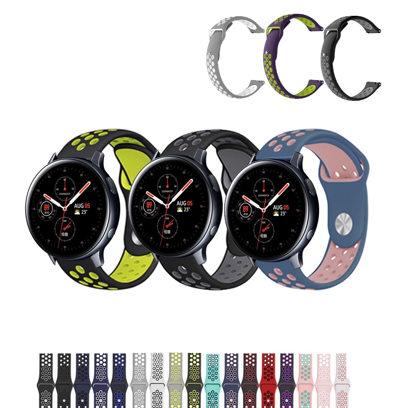 สายนาฬิกาข้อมือ ซิลิโคนนิ่ม แบบเปลี่ยน สําหรับ Samsung Galaxy Watch Active 2 Watch 4 5 40 มม. 44 มม. 45 มม. 42 มม. 46 มม.