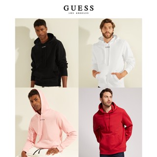 Guess เสื้อกันหนาว มีฮู้ด พิมพ์ลายโลโก้ตัวอักษร ใส่สบาย สําหรับผู้ชาย