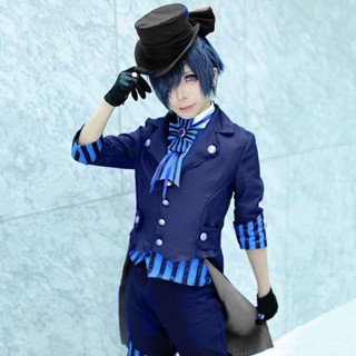 ชุดคอสเพลย์ Kuroshitsuji Ciel Phantomhive สีดํา สีฟ้า