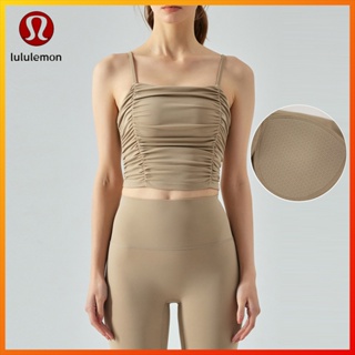 Lululemon เสื้อกล้าม จับจีบ เซ็กซี่ สําหรับออกกําลังกาย เล่นโยคะ DSG425