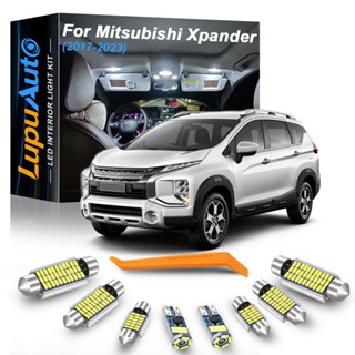 LupuAuto Auto ไฟภายในรถยนต์ Mitsubishi Xpander 2017 2018 2020 2021 2022 2023 Canbus รถยนต์หลอดไฟ LED ในร่มโดมอ่านแผนที่ไฟท้ายรถชิ้นส่วนไม่มีข้อผิดพลาดสีขาวสีฟ้า