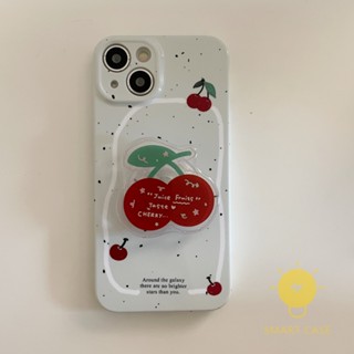 For เคสไอโฟน 14 Pro Max [Cherry Pop Grip Hard] เคส Phone Case For iPhone 14 Pro Max Plus 13 12 Mini 11 X XS Max XR SE 8 7 For เคสไอโฟน11 Ins Korean Style Retro Classic Couple Shockproof Protective TPU Cover Shell