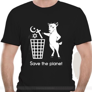 Goat Satan Save The Planet Shirt male brand teeshirt men summer cotton t shirt_02