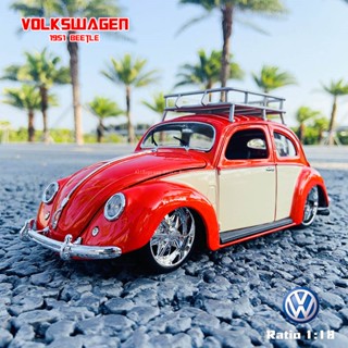 โมเดลรถยนต์ Maisto 1:18 1951 Volkswagen Beetle สไตล์วินเทจ คลาสสิก เรโทร