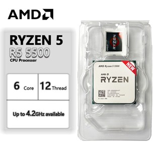 โปรเซสเซอร์ CPU AMD Ryzen 5 5500 R5 5500 3.6 GHz 6-Core 12-Thread 7NM L3=16M 100-000000457 ซ็อกเก็ต AM4 ใหม่ แต่ไม่มีคูลเลอร์