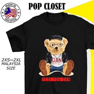 BEST SELLER YES YOU CAN TEDDY BEAR TSHIRT WOMEN MEN BAJU T SHIRT PEREMPUAN LELAKI T-SHIRT COTTON LENGAN PENDEK WANI_02