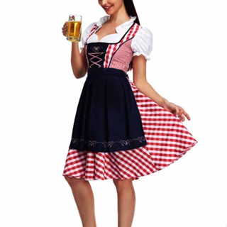 Oktoberfest ชุดเดรสคอสเพลย์ เบียร์ พนักงานเสิร์ฟ ใส่สบาย สวยหรู ของขวัญฮาโลวีน สําหรับผู้หญิง