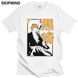 [คุณภาพสูง] เสื้อยืดแขนสั้น ผ้าฝ้ายแท้ พิมพ์ลายการ์ตูนอนิเมะ Manga Ichigo Kurosaki สไตล์ญี่ปุ่น สําหรับผู้ชาย