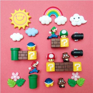 Super Mario สติกเกอร์แม่เหล็กติดตู้เย็น รูปซูเปอร์มาริโอ้ 3D DIY ของขวัญคริสต์มาส สําหรับตกแต่งบ้าน  ของขวัญวันเกิดเด็ก