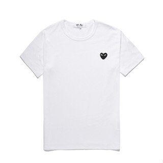 Comme Des Garcons Cdg Play เสื้อยืดแขนสั้นผ้าฝ้ายลายหัวใจเสื้อยืดลาย เวลาว่าง