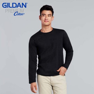 ▼GILDAN Unisex Premium Cotton Adult Long Sleeve T-Shirt - White / Navy / Black / Red / Sport Grey 76400