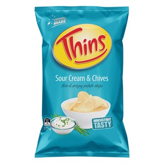 ทินส์ซาวครีมโปเตโต้ชิปส์ THINS 175 กรัมSOUR CREAM CRISPYPOTATOCHIPS175G